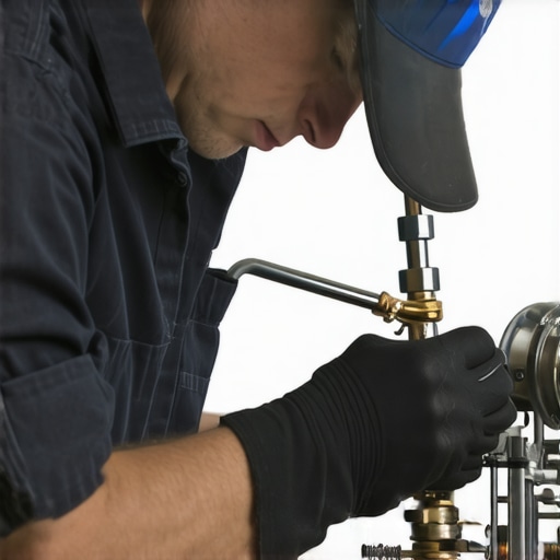 Expert Installing Dishwasher Water Inlet Valve Technician carefully installing a water inlet valve in a dishwasher, emphasizing precision and proper technique