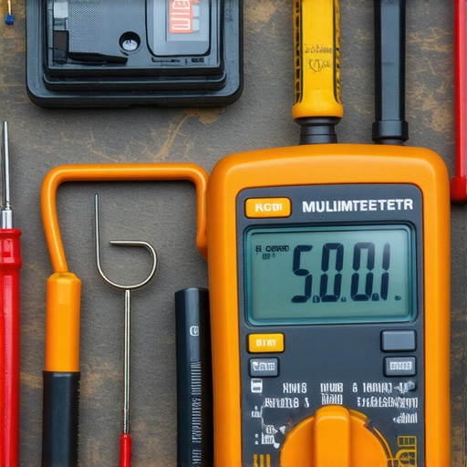 Multimeter for Dishwasher Diagnostics Person using a digital multimeter to diagnose dishwasher wiring