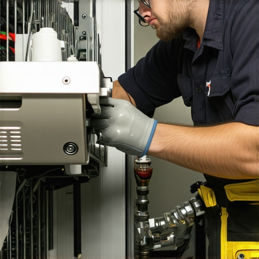 Technician tightening water hoses to prevent leaks