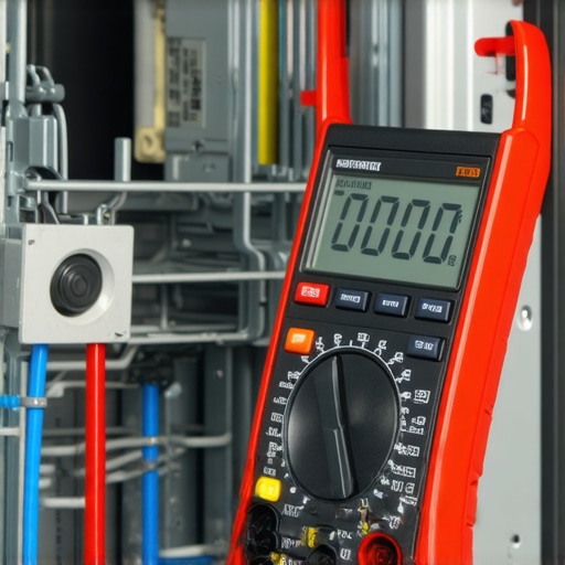 Technician testing electrical components in a dishwasher with a multimeter.