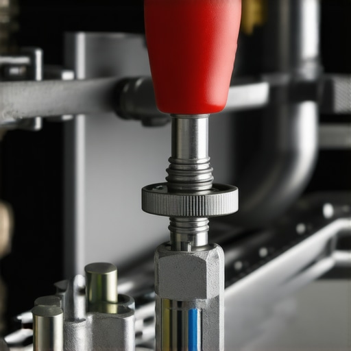 Close-up image of installation process of dishwasher inlet valve with tools