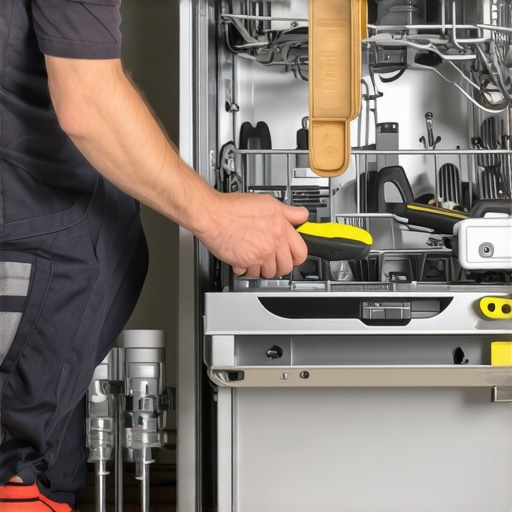 Person installing a new dishwasher door cable with pliers and screwdriver