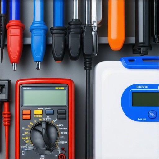 Close-up image of a multimeter and ultrasonic cleaning device used in appliance maintenance.