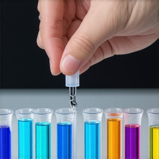 Person testing tap water hardness with a color-changing strip
