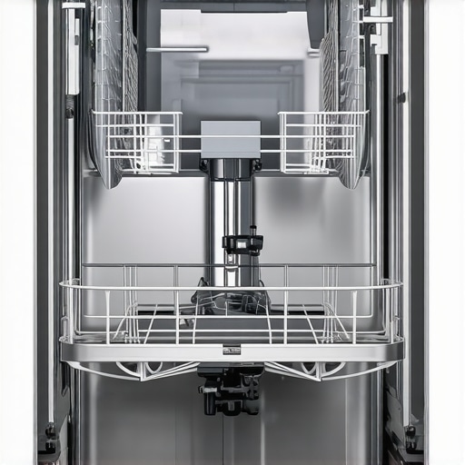 A detailed diagram showing correct dishwasher installation with focus on leveling, hose connections, and high drain loop.