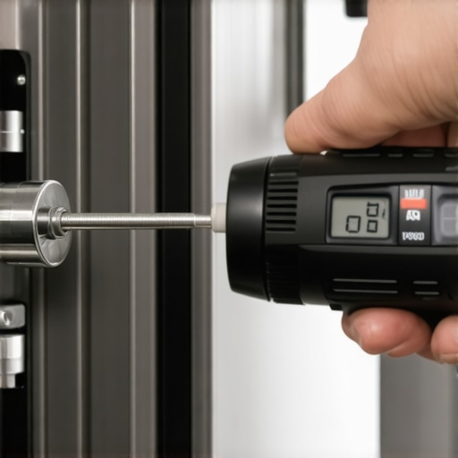 Person using a digital torque screwdriver to tighten dishwasher water connection
