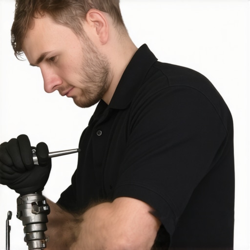 Technician examining dishwasher inlet valve for leaks and damage