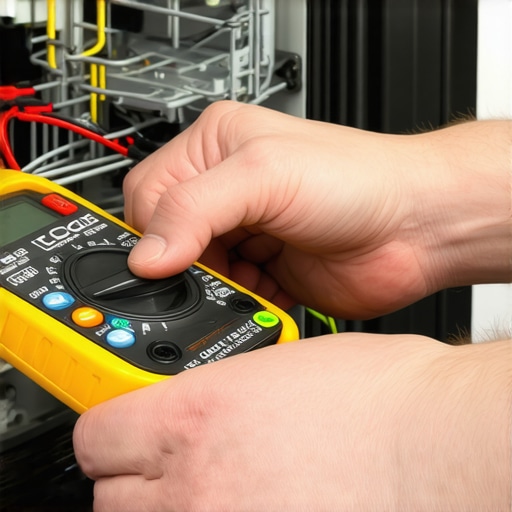 Precision Troubleshooting for Your Dishwasher Technician testing dishwasher wiring with a multimeter