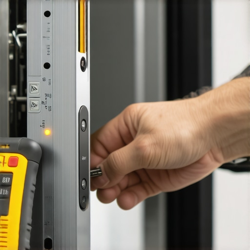 Technician resetting dishwasher control panel with screwdriver