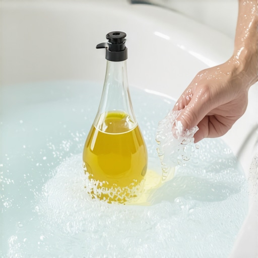 The easiest way to remove hard water buildup from the tub