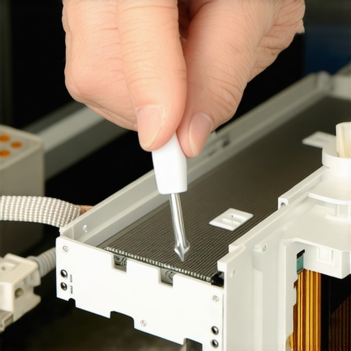 Hands applying protective grease to dishwasher electronic ribbon cable