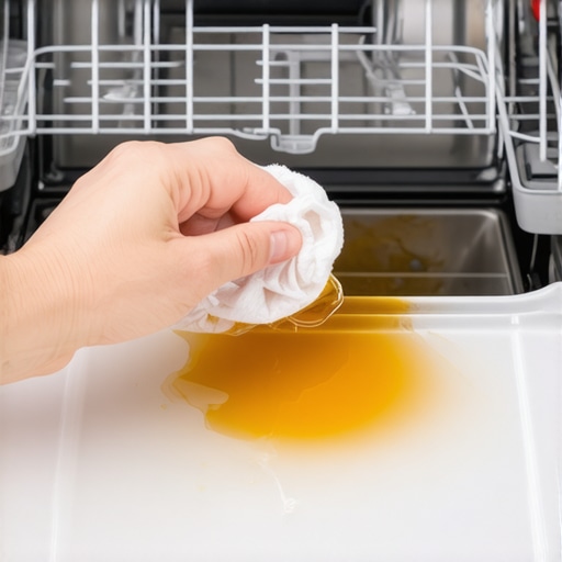 Applying vegetable oil to remove tomato stains from a plastic dishwasher interior