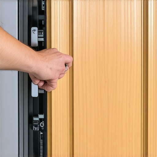 A person mounting a custom wood panel to an integrated dishwasher.