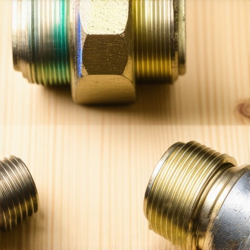 Close-up of a corroded old dishwasher water fitting and a new replacement part.