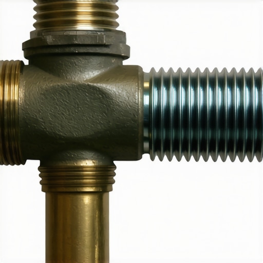 A side-by-side comparison of a corroded old water valve and a new braided installation hose.