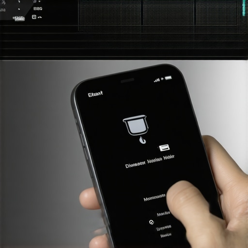 Connecting a smart dishwasher to a mobile app Smartphone displaying a connection interface for a kitchen appliance setup