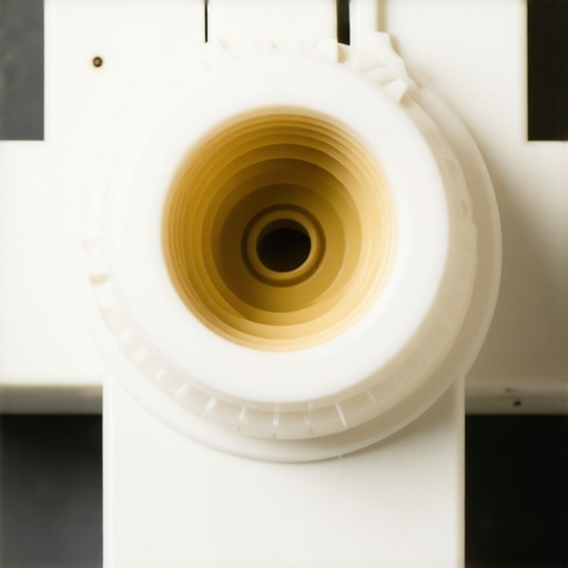 A close-up view of a cracked plastic thread on a dishwasher water inlet valve caused by over-torquing a brass fitting.