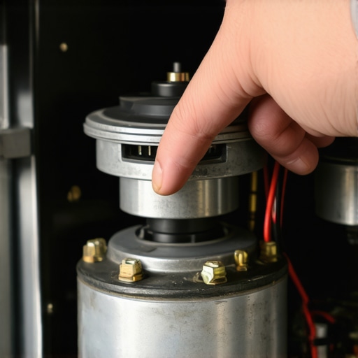 Detailed view of a failing dishwasher motor pump A technician inspecting a dishwasher motor showing signs of mineral damage and wear.
