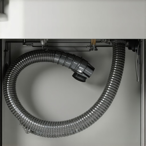 Dishwasher High Loop Drain Installation Proper dishwasher drain hose high loop installation under a kitchen sink.