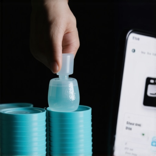 A hand counting dishwasher detergent pods next to a smartphone with a smart home app open.