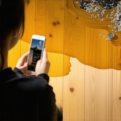 A homeowner photographing a leaking dishwasher valve and floor damage for an insurance claim.