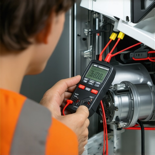 Using a multimeter and telescopic mirror for dishwasher maintenance