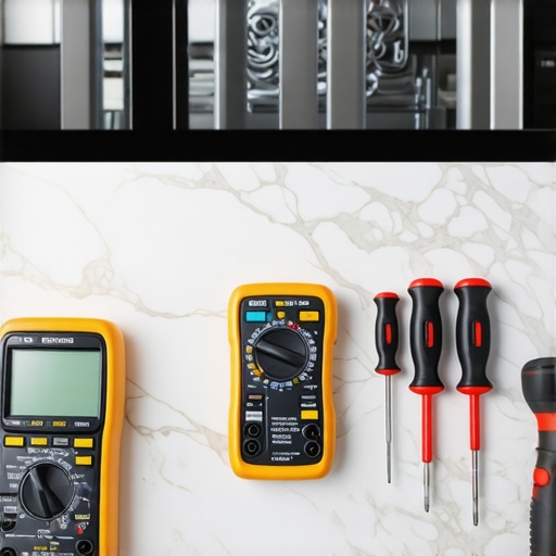 Essential Tools for Modern Dishwasher Maintenance Professional toolkit including a multimeter and Torx drivers for dishwasher repair and maintenance.
