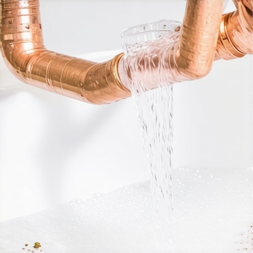 Close up of plumber flushing sediment from water lines into a bucket to protect a new dishwasher