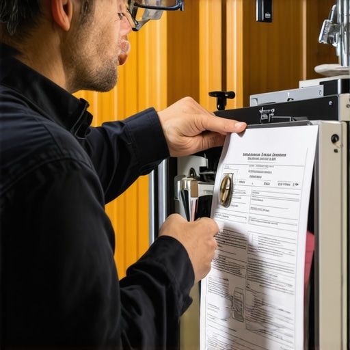 A technician explaining dishwasher warranty denial and installation mistakes in a mountain setting.