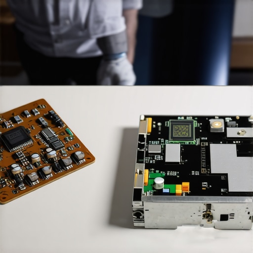 OEM vs Counterfeit Dishwasher Parts Comparison Technician comparing a genuine dishwasher control board with a melted fake part