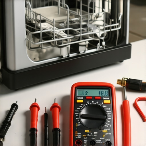Pro Dishwasher Maintenance Tool Kit A collection of essential tools including a multimeter and Torx drivers for dishwasher repair and long-term maintenance.