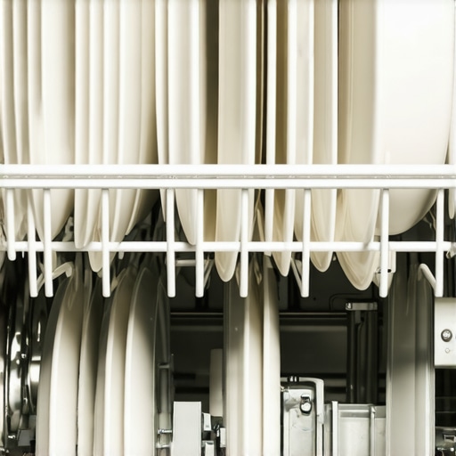Proper Dishwasher Loading Technique A clear view of a correctly loaded dishwasher rack to maximize cleaning efficiency.
