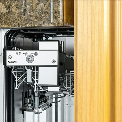 Side-mount dishwasher bracket installation into wood cabinet.