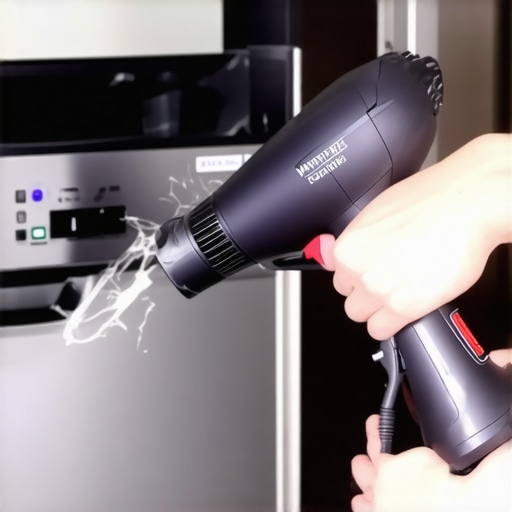 Using a hair dryer to remove a cracked dishwasher control panel overlay