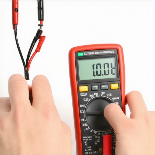 Testing Dishwasher Components with a Multimeter A technician using a multimeter to diagnose a dishwasher thermal fuse for continuity.