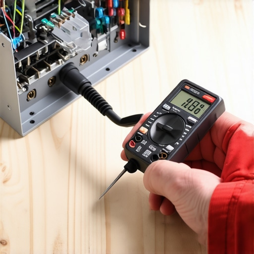 Testing Dishwasher Thermal Fuse with Multimeter A technician checking the electrical continuity of a dishwasher thermal fuse using a digital multimeter.