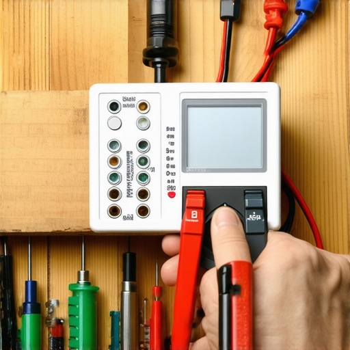 Close-up of a digital multimeter testing a dishwasher thermal fuse for continuity.