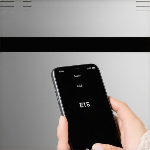 A person using a smartphone app to diagnose an error code on a smart dishwasher control panel.